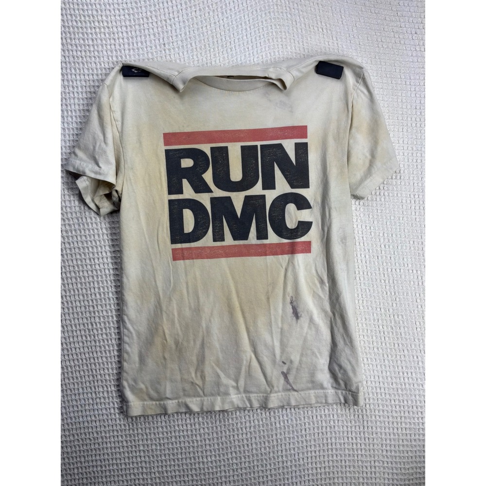 Streetwear Mens Abercrombie & Fitch Run DMC Graphic Tee Medium Off-White
